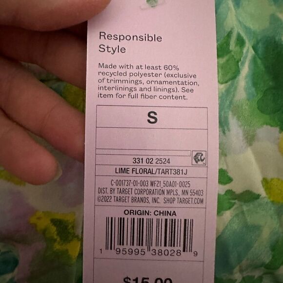 Wild Fable Lime Floral Tart Tank Top NWT Size Small - Picture 9 of 15